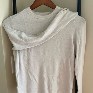 Cream Zara Knit Sweater Top w Gold Button Sleeves SM